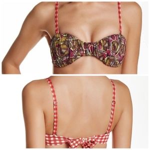 NWOT Maaji Roses Run Bikini Bandeau Concert Top